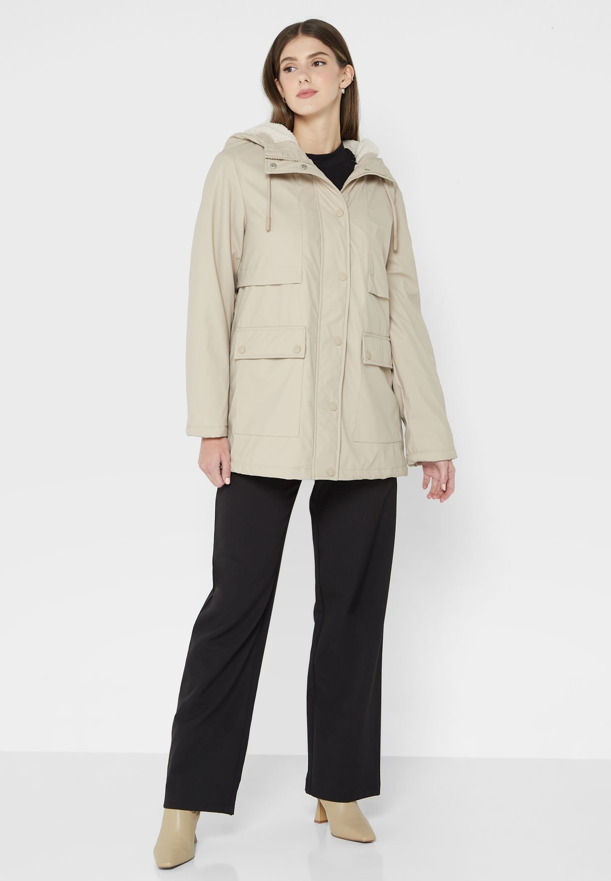 Pocket Detail Longline Coat