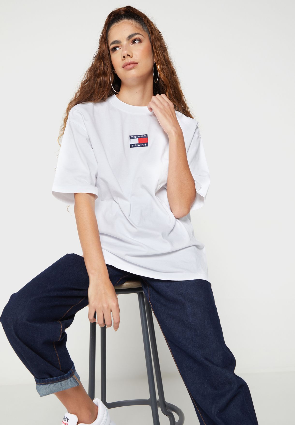 Buy Tommy Jeans white Crew Neck Oversized T-Shirt for Women in MENA ...