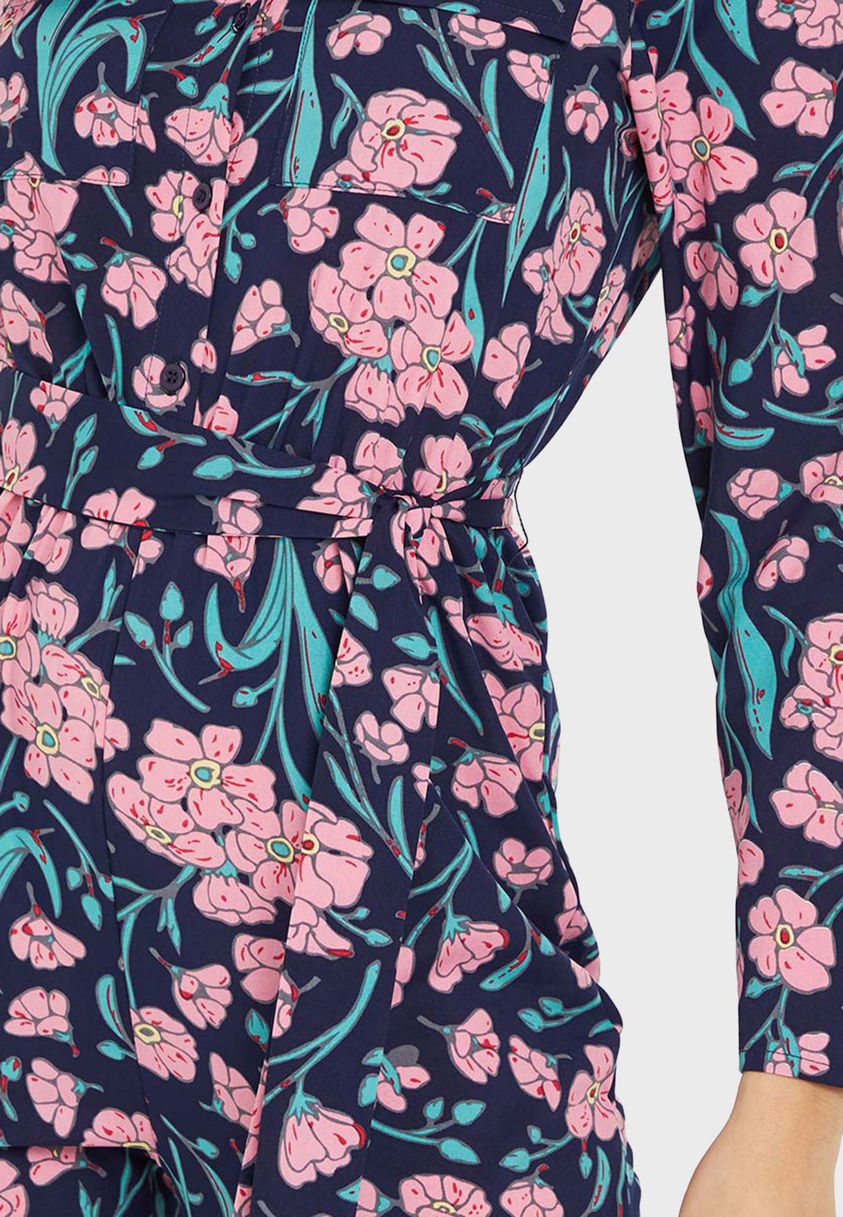 Floral Print Tie Detail Jumpsuit