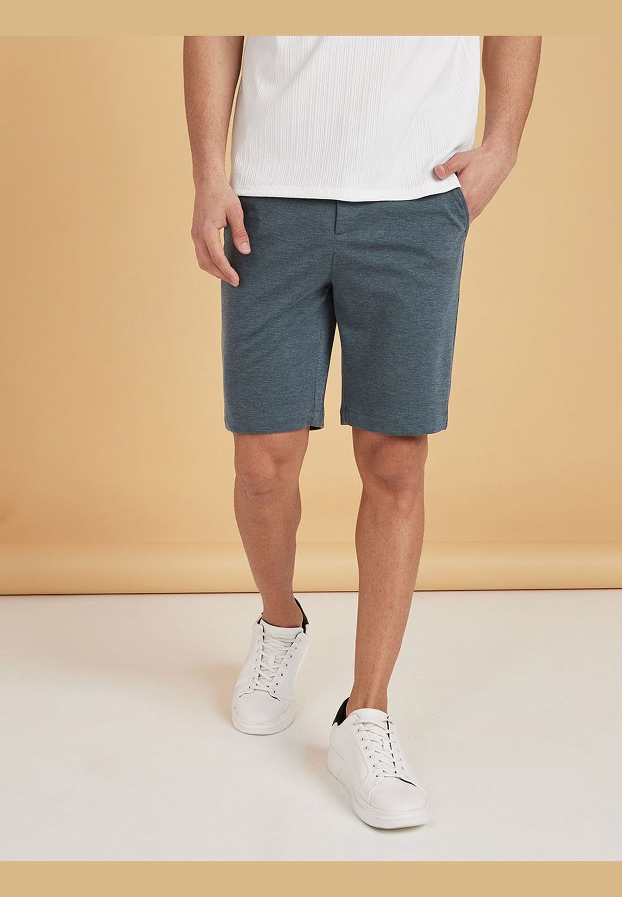 Pique Shorts with Contrast Band Detail