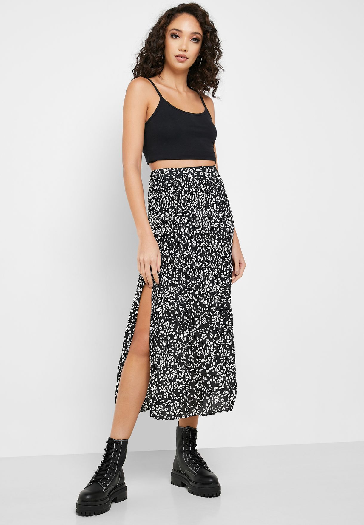 topshop pleated maxi skirt