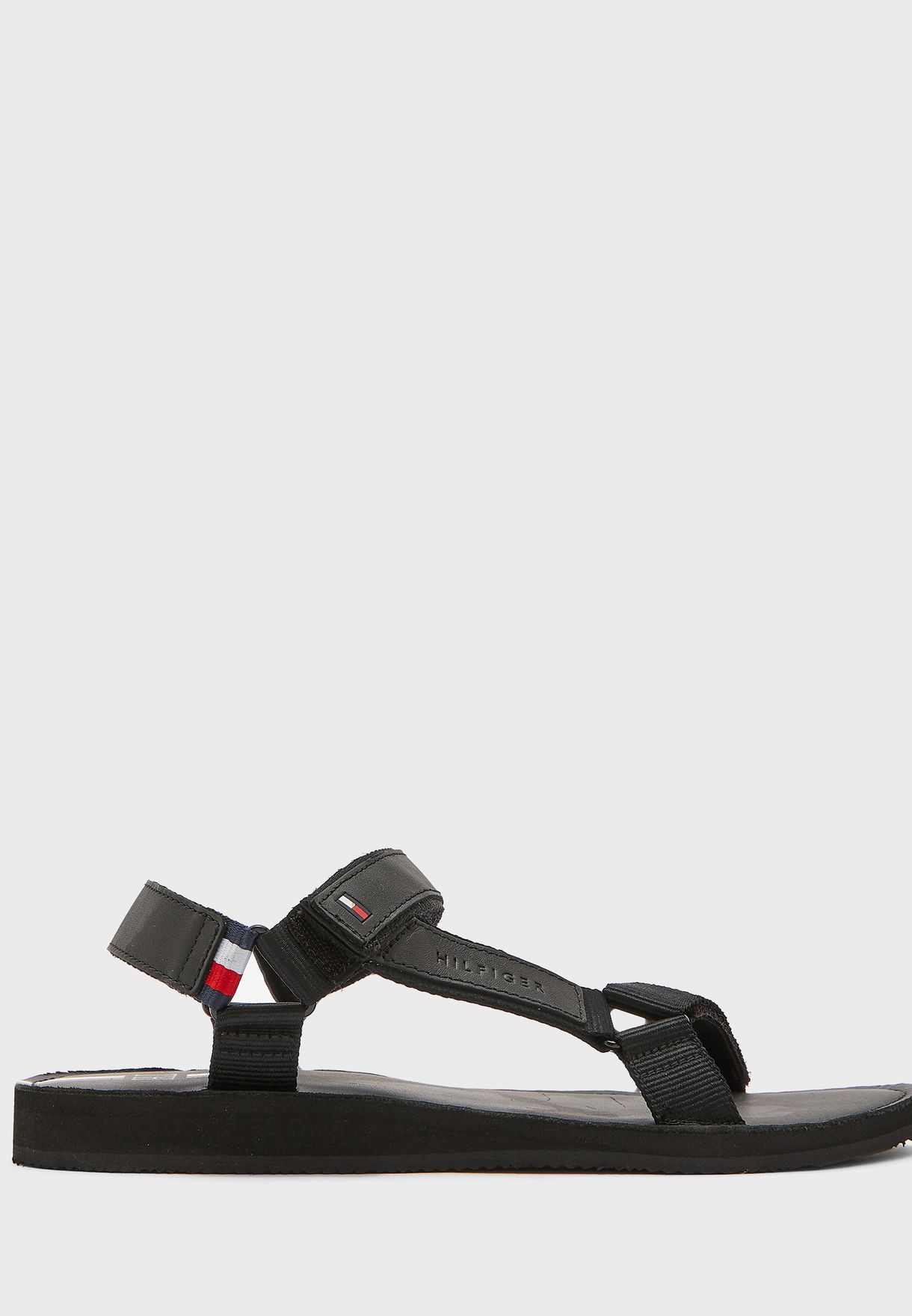 Buy Tommy Hilfiger black Strappy Corporate Sandals for Men in Kuwait ...