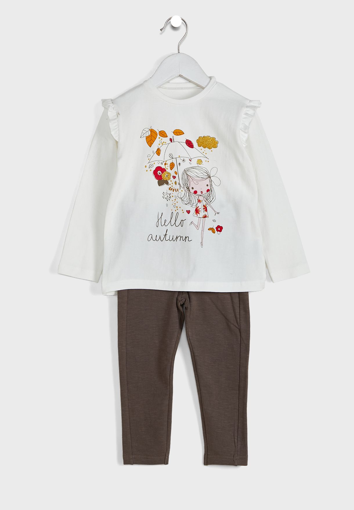 Infant Printed Frill T-Shirt & Trousers Set