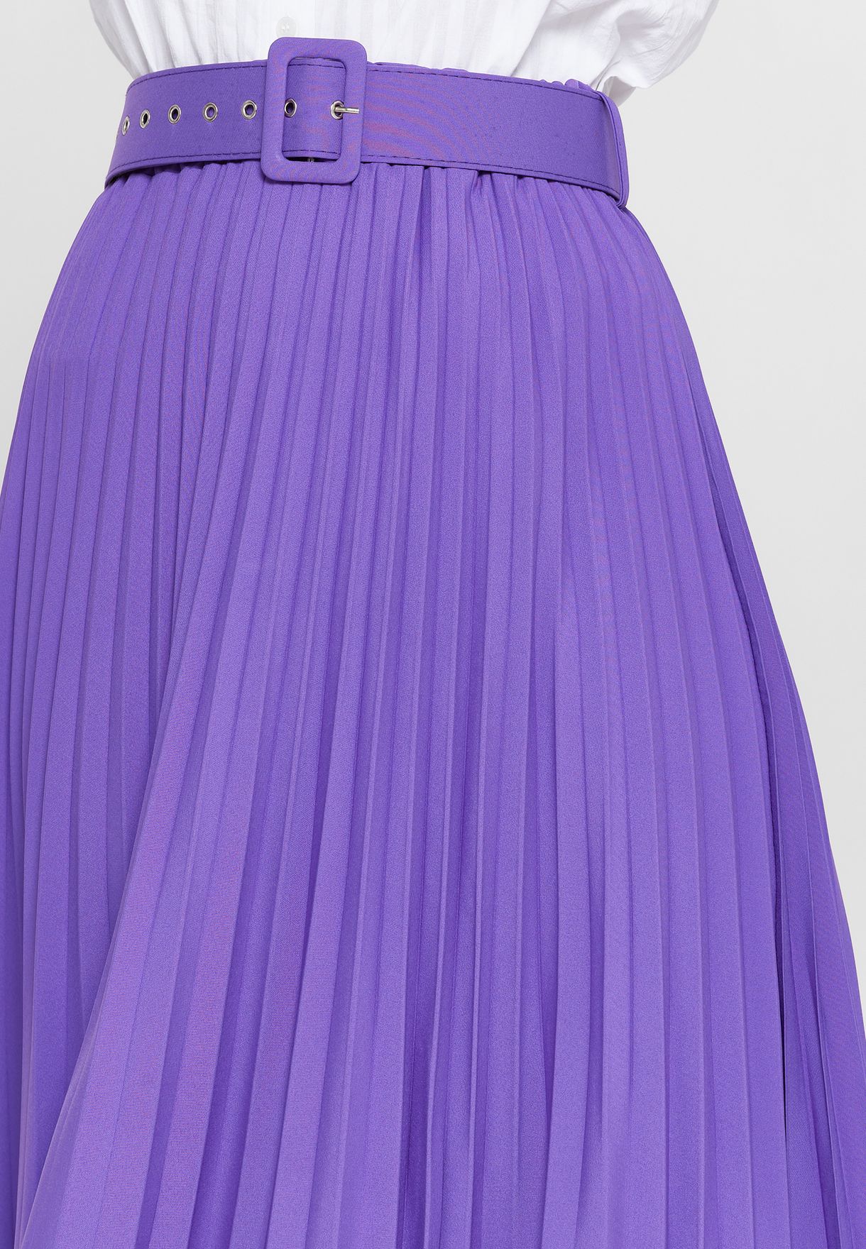 Pleated Skirt With Belt