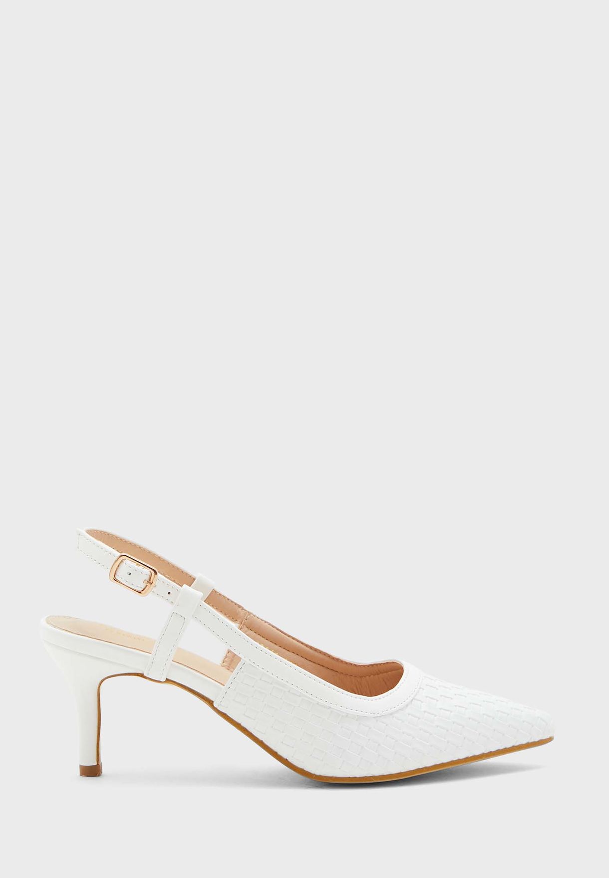 Weaved Cutout Strap Pump
