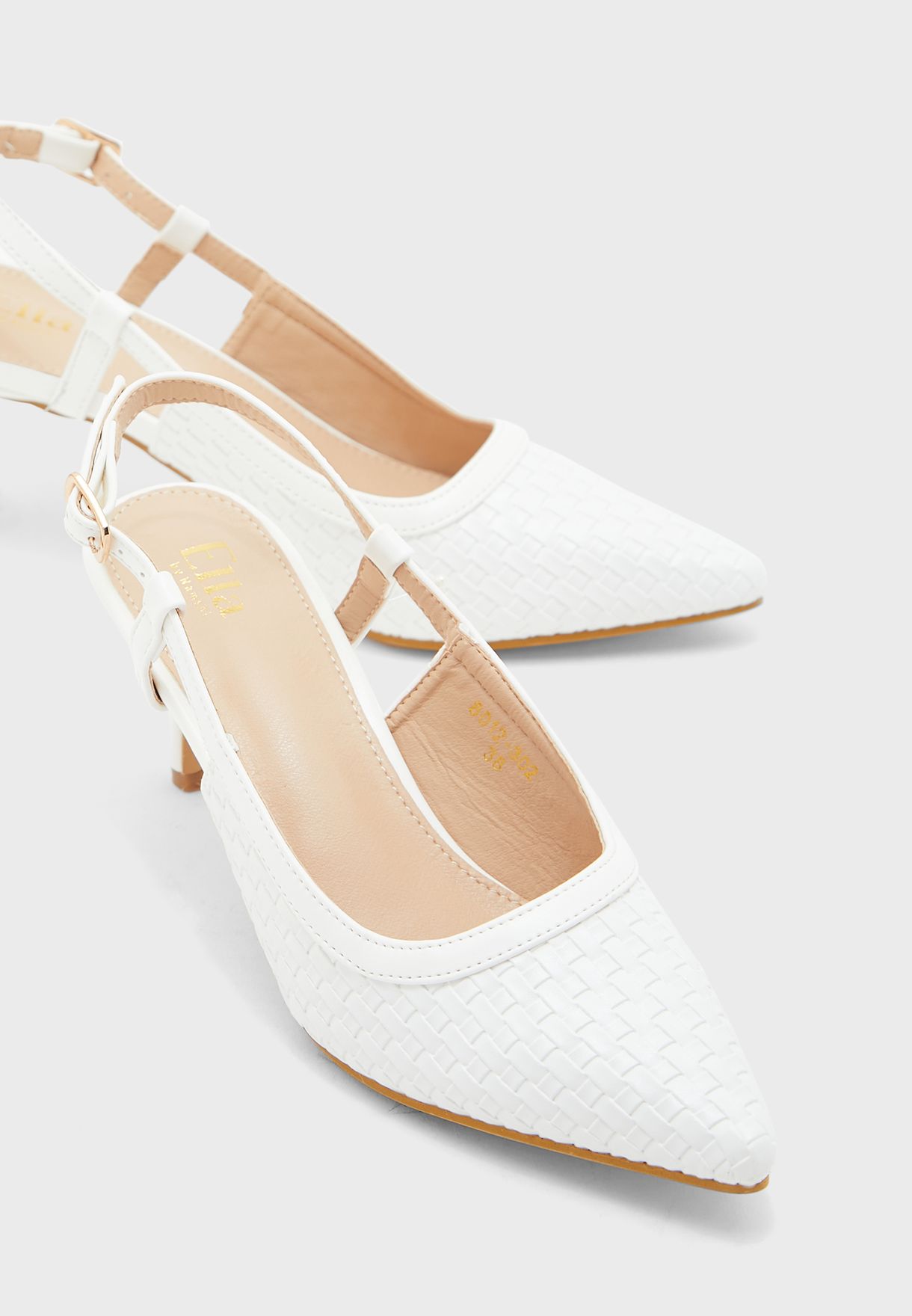 Weaved Cutout Strap Pump