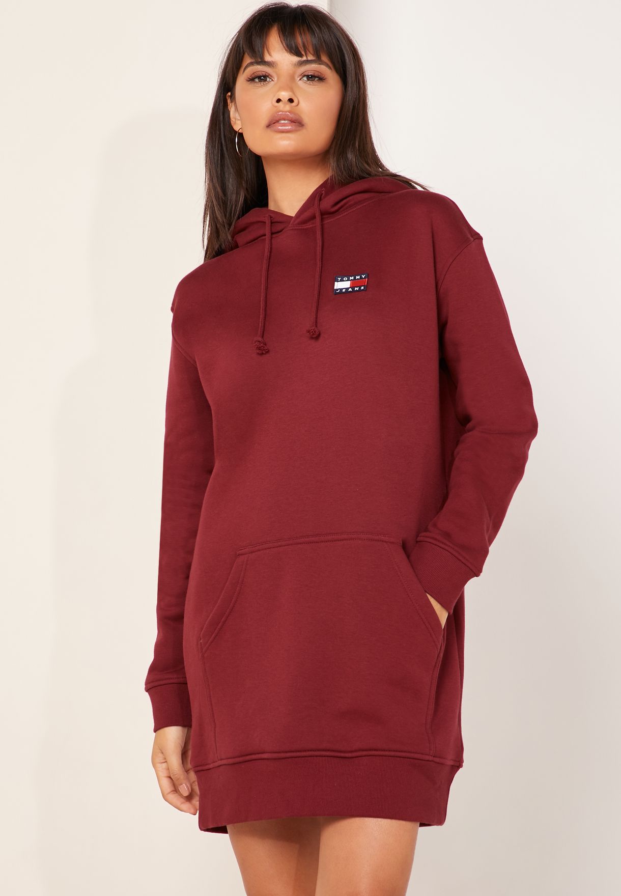 tommy jeans logo hoodie dress