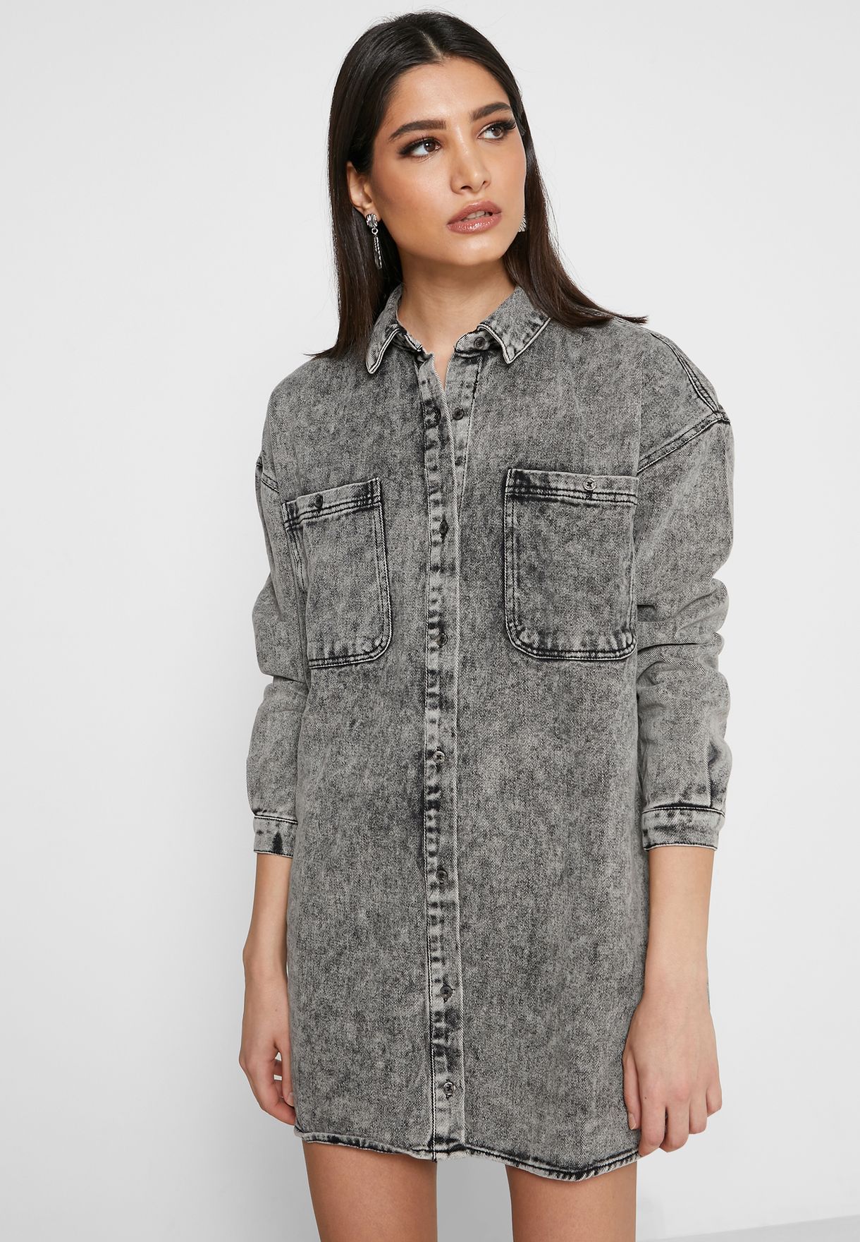 grey denim dress