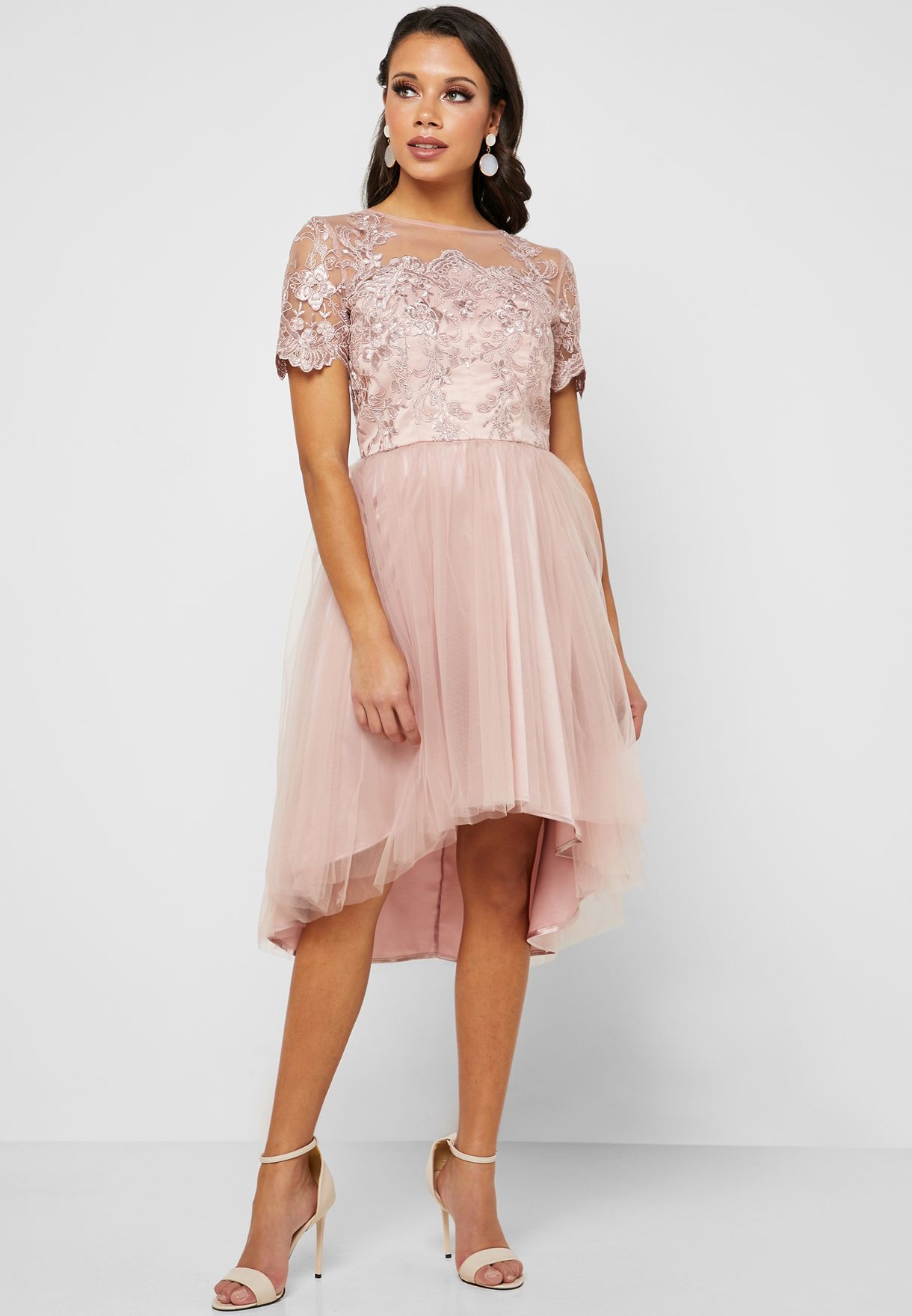 Buy Chi Chi London pink Lace Detail ...
