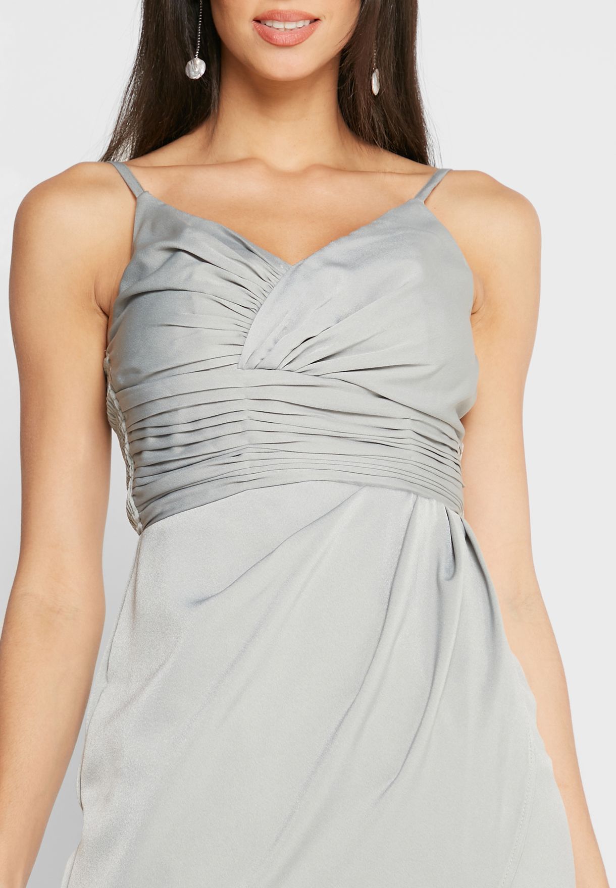 Bridesmaid Strappy Front Wrap Dress