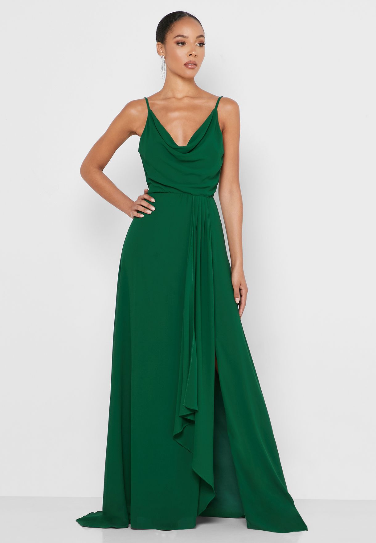 waterfall neckline dress