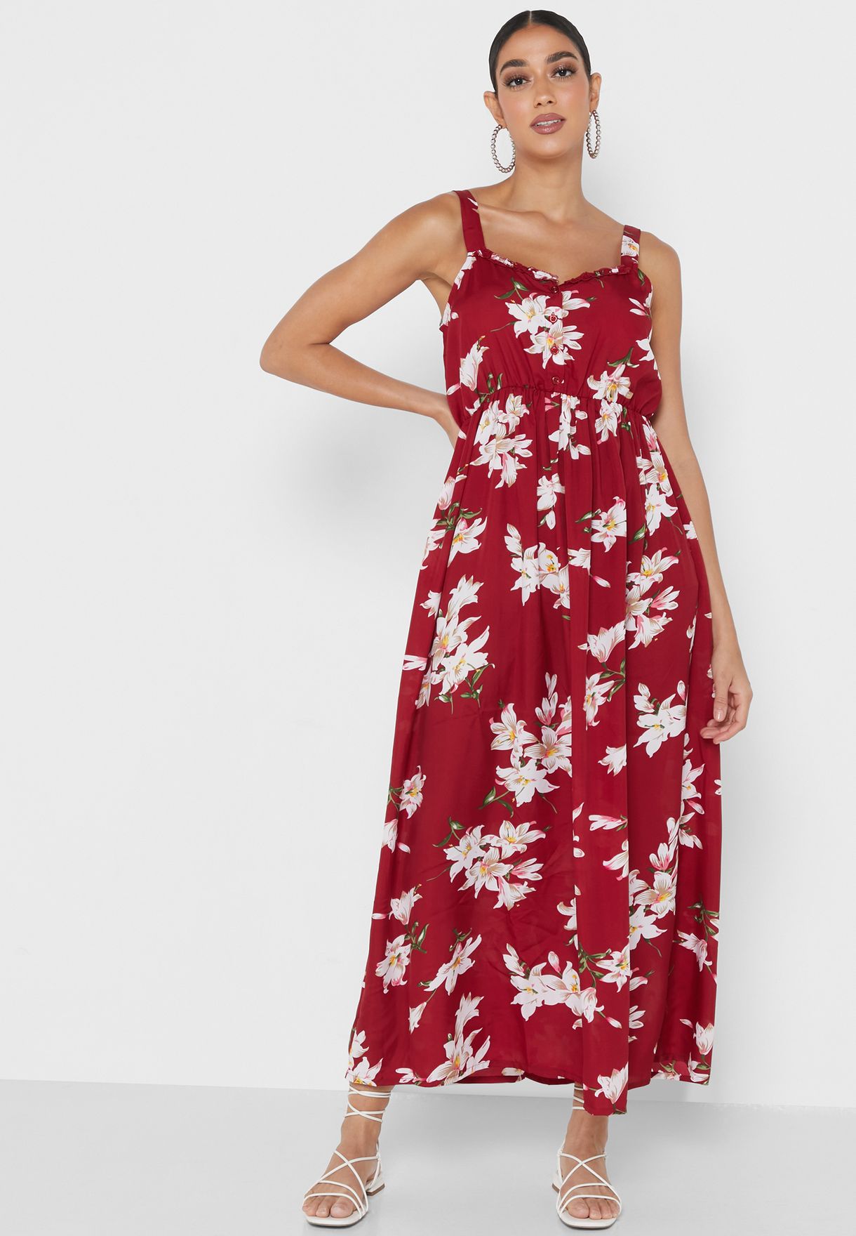 Floral Print Strappy Dress