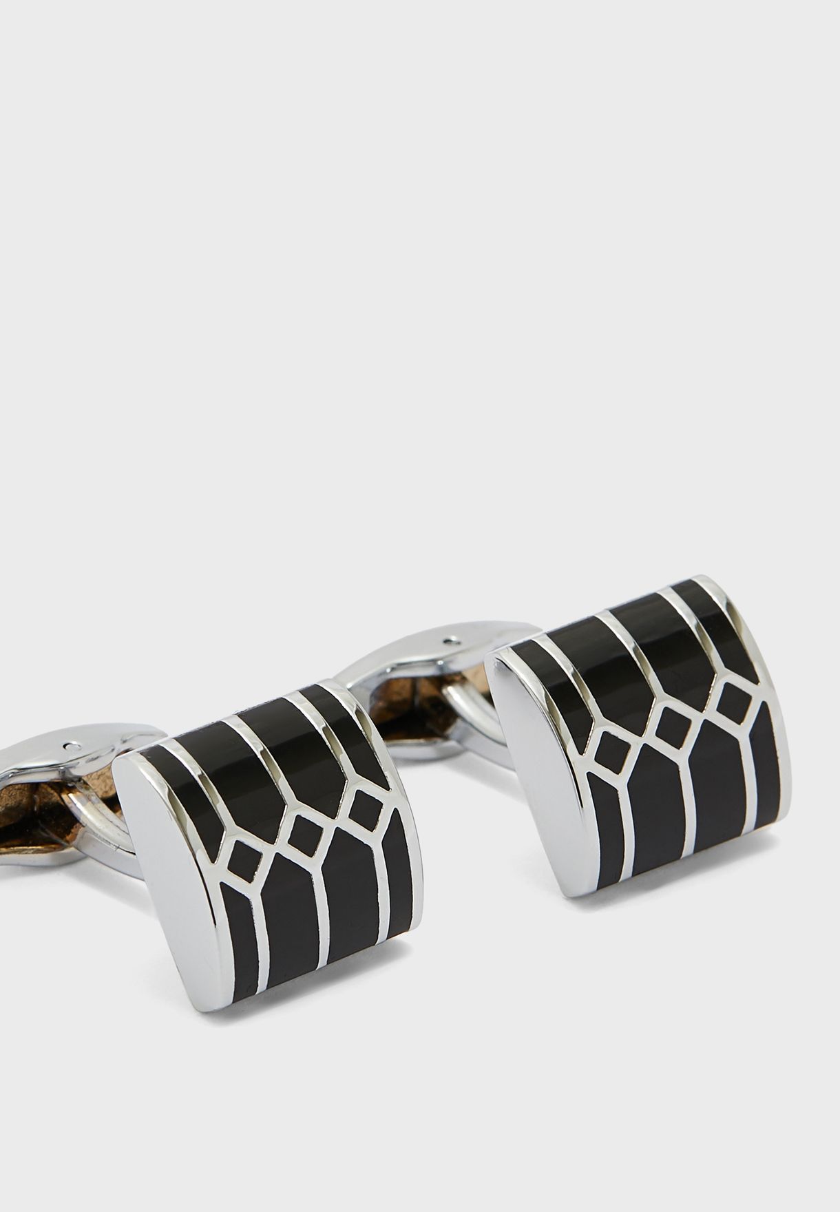 Geometric Pattern Cufflinks In Gift Box
