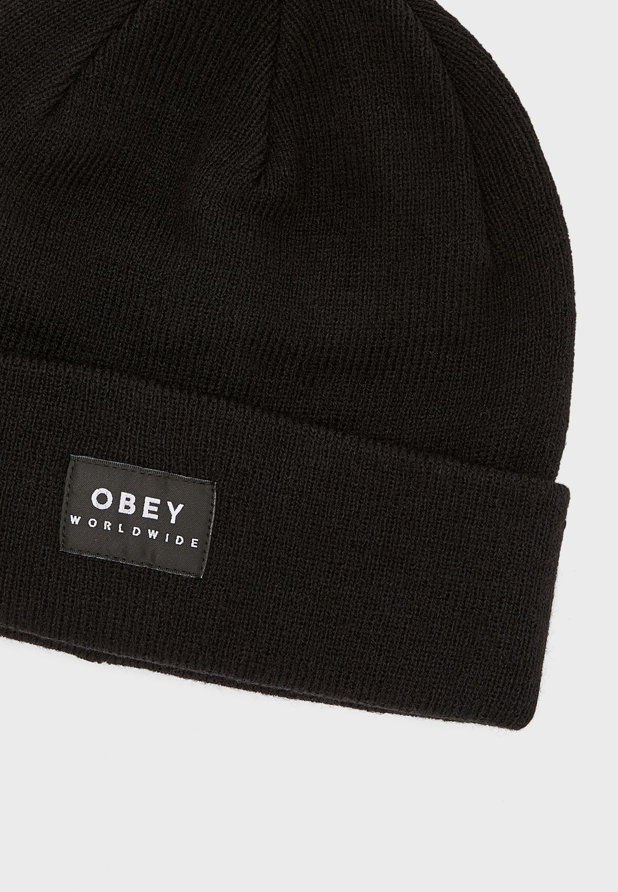 obey vernon ii black beanie