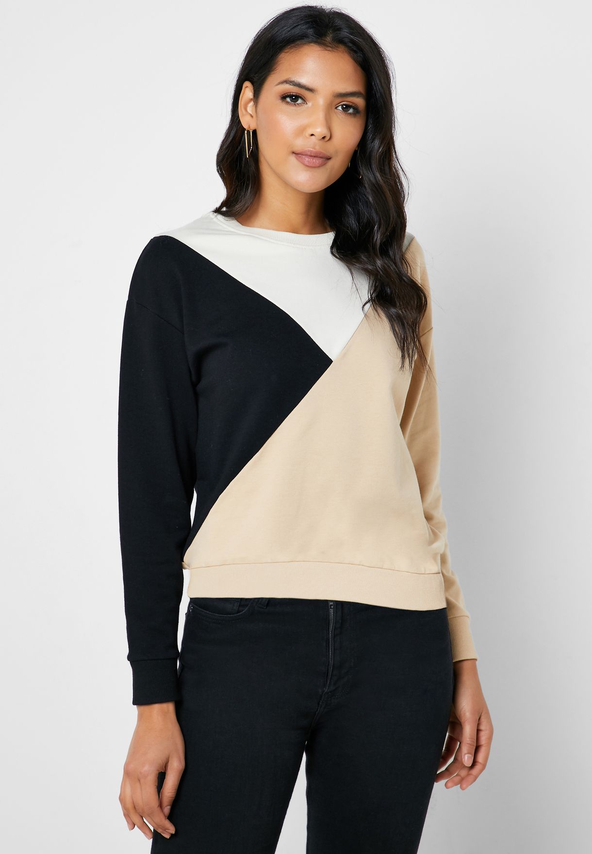 colour blocking sweatshirt