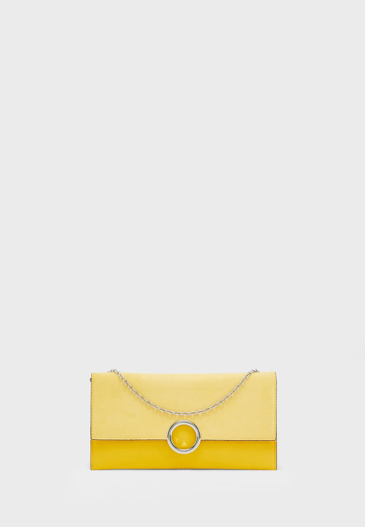 new look yellow clutch bag