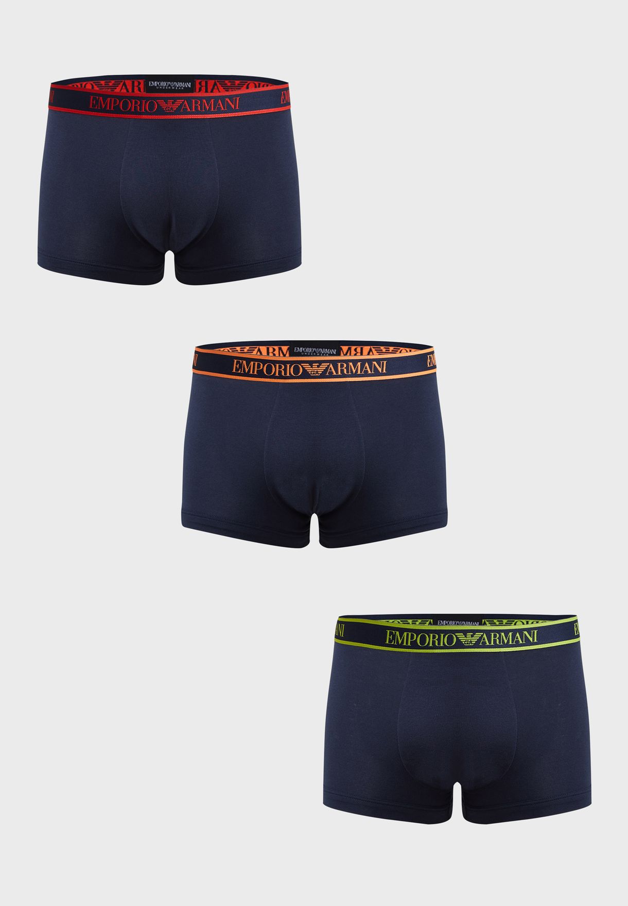 3 Pack Logo Band Assorted Trunks