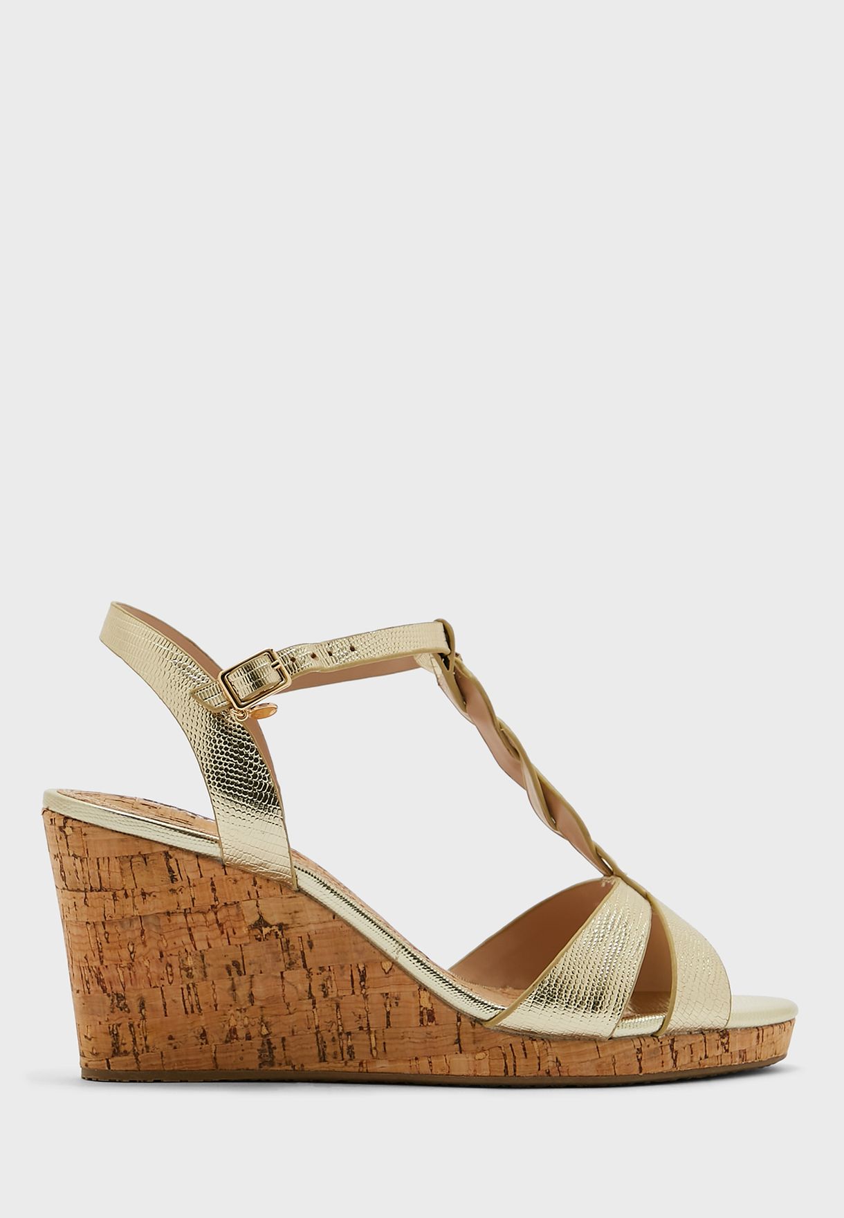 Buy Dune London gold Koala High Heel Wedge Sandals for Women in Dubai ...