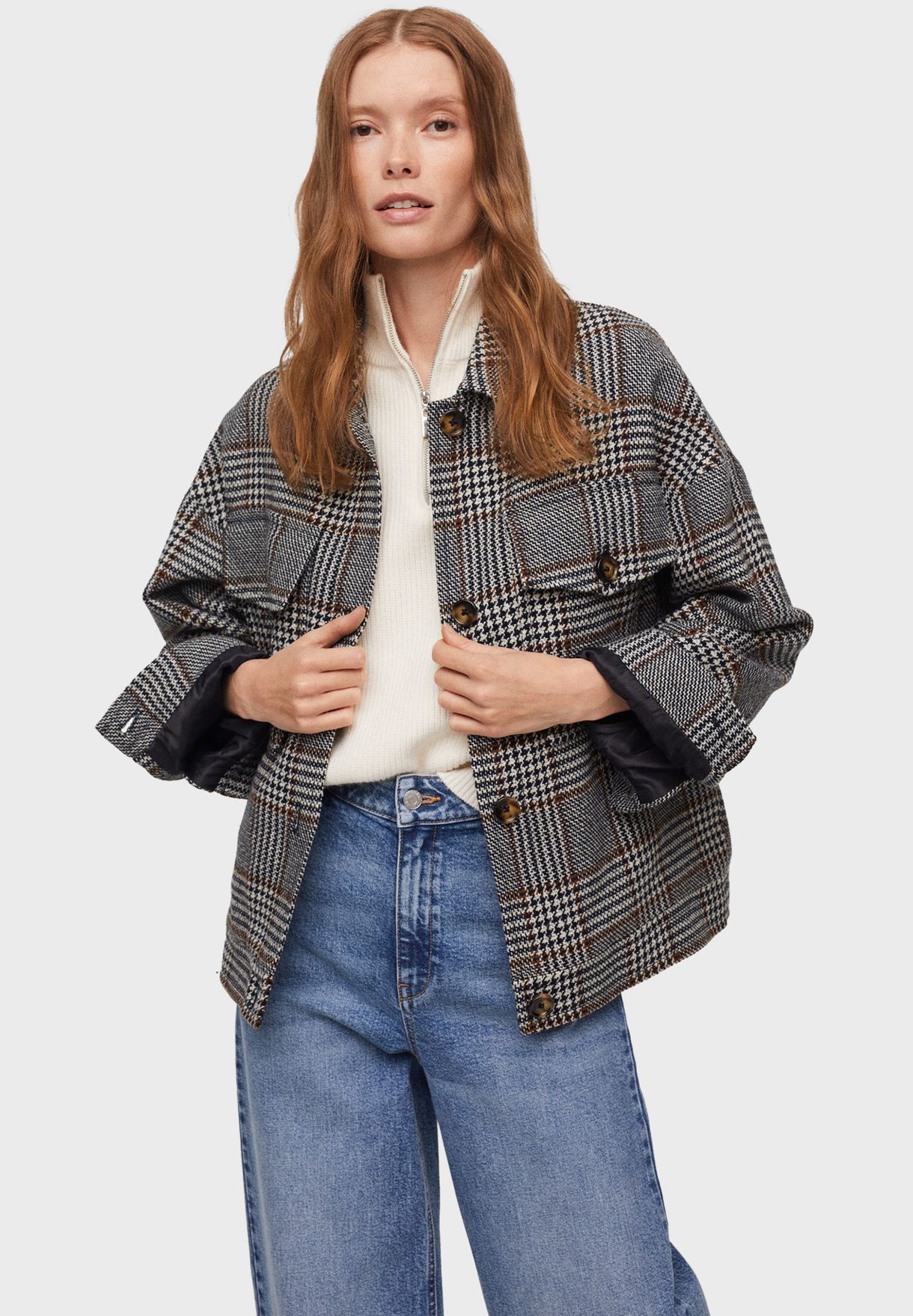 mango checked jacket