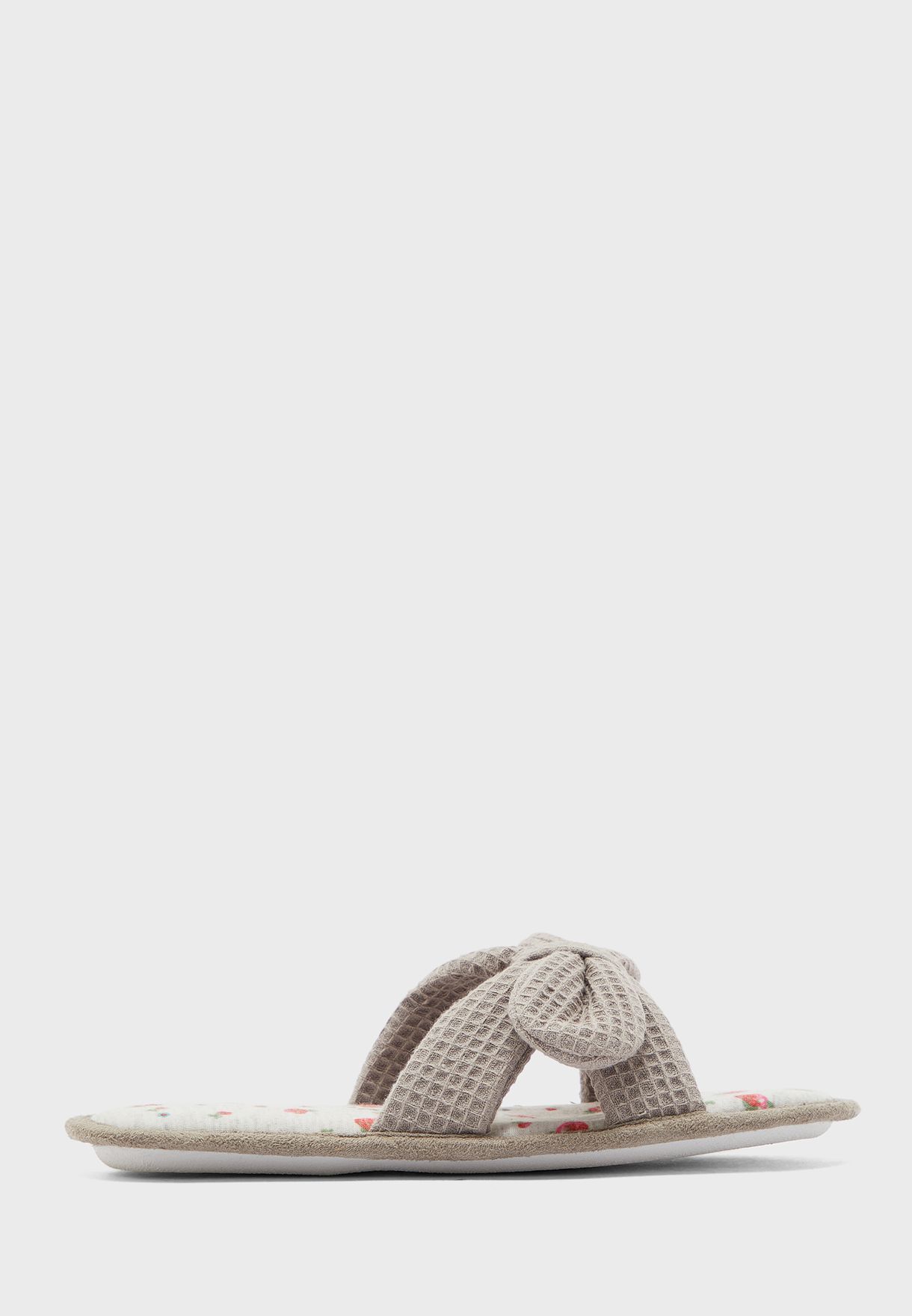 open toe waffle slippers