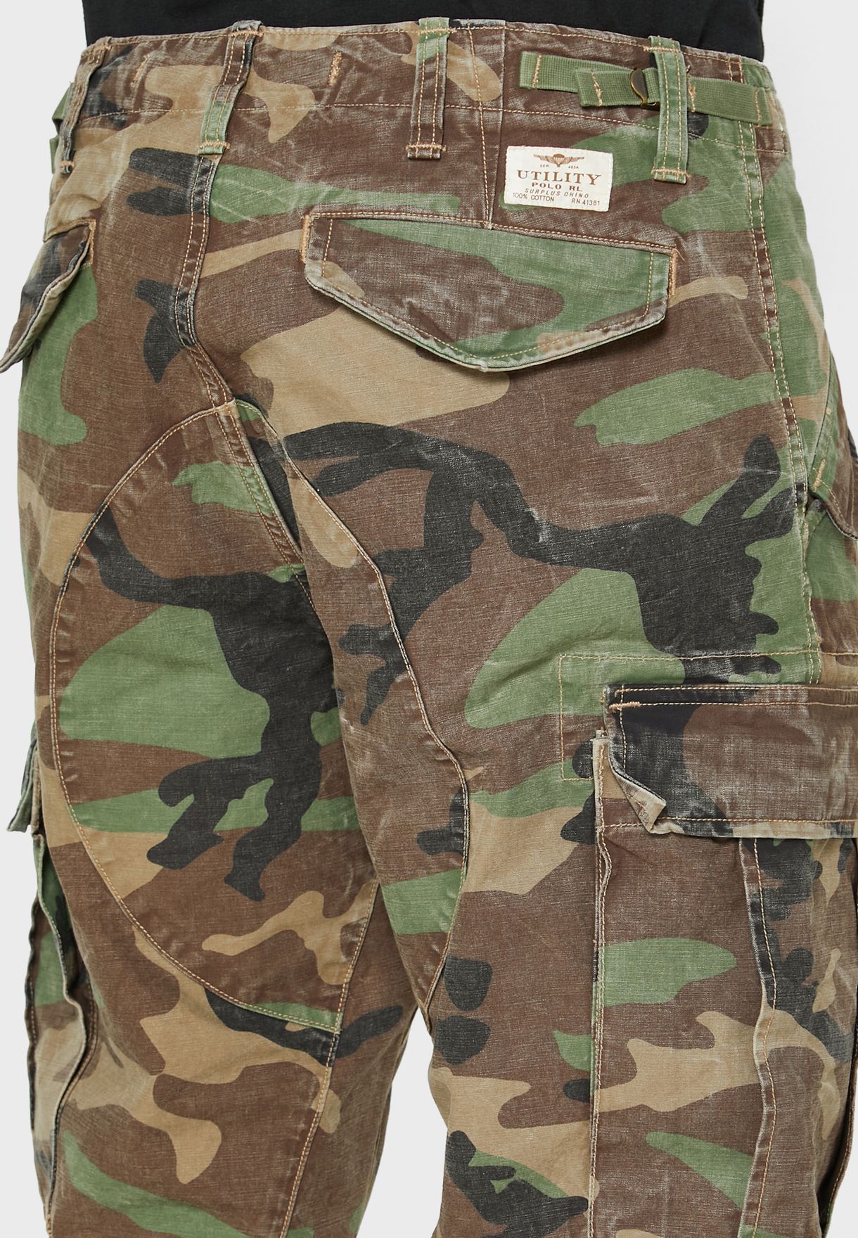 camo cargo pants polo