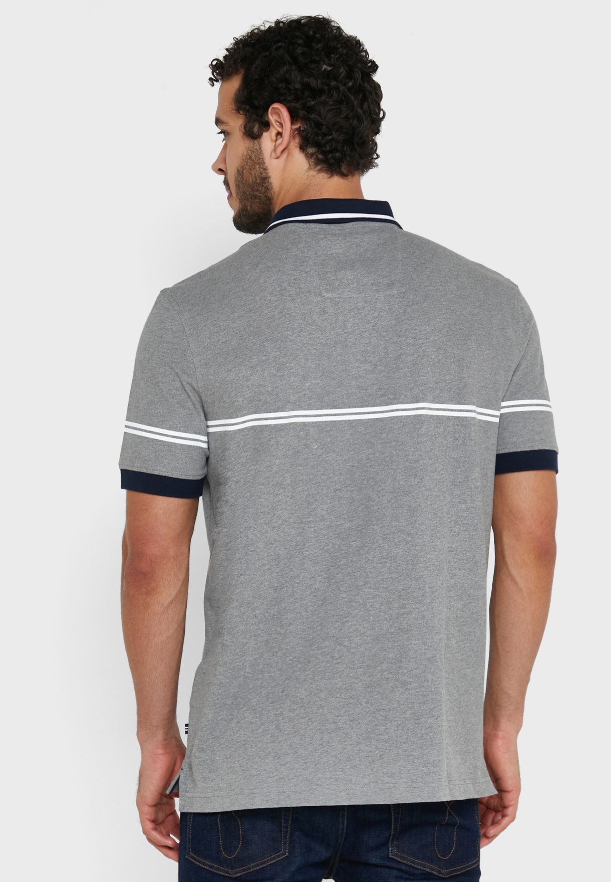 Elastane Knitted Collar Neck Polo T-Shirt