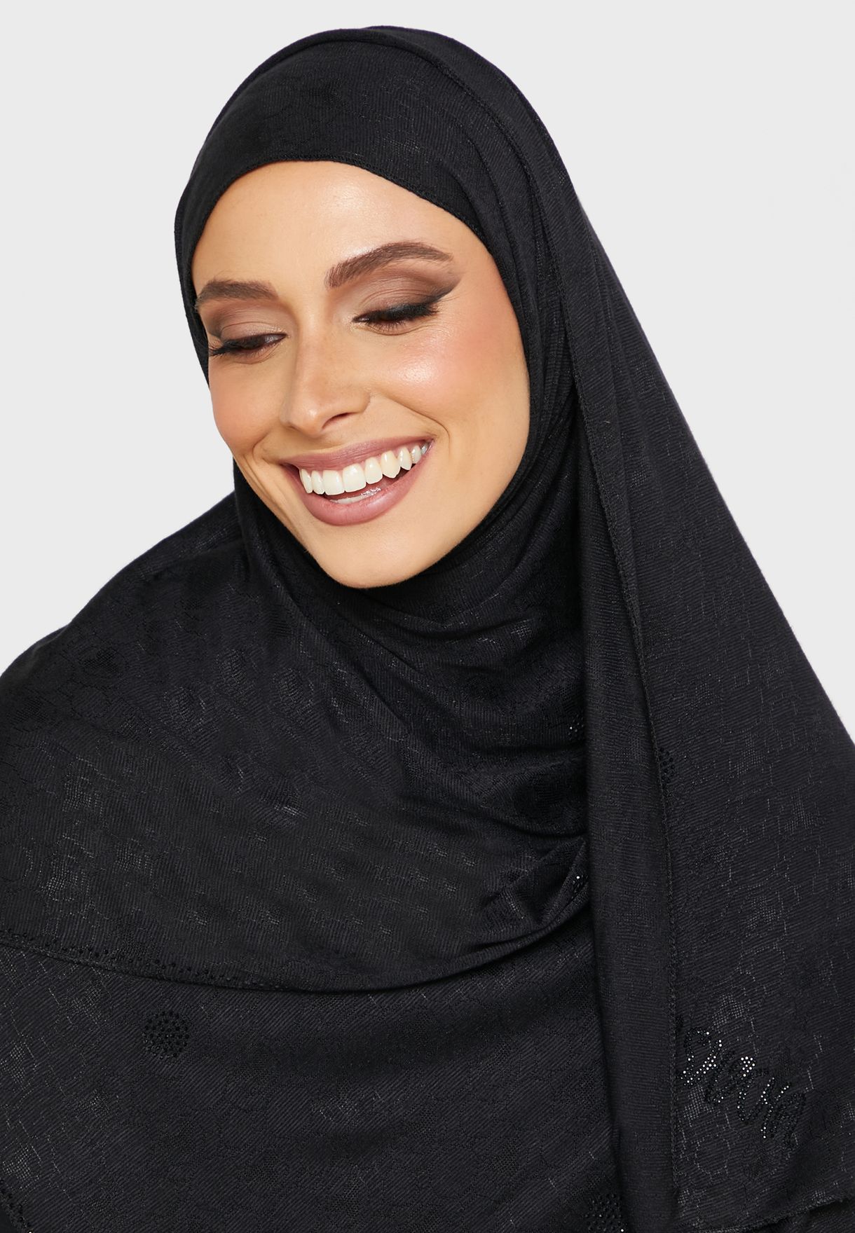 Buy Kashkha black Jersey Hijab With Stone Work for Women in Dubai, Abu ...