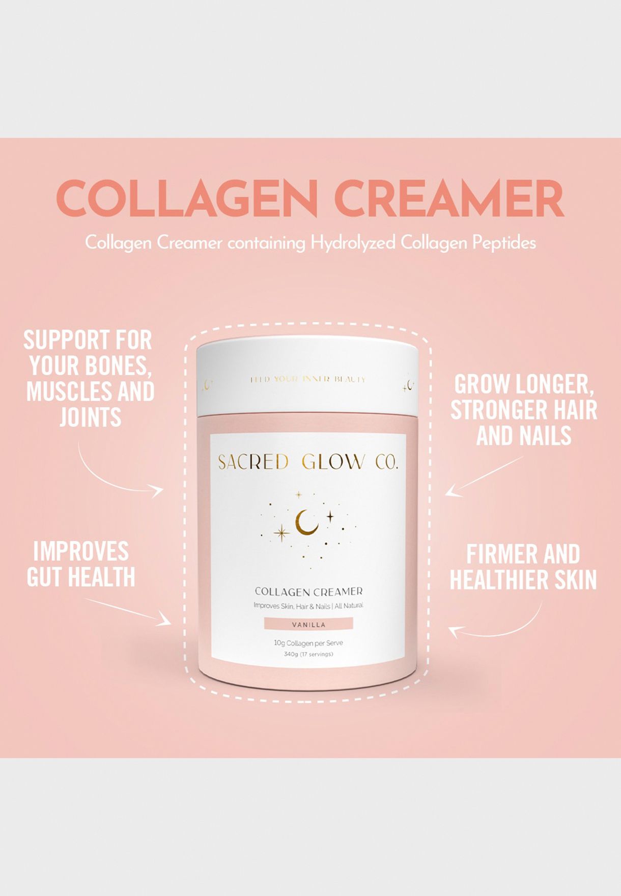 Collagen Creamer - Natural Vanilla Flavour (17 Servings)