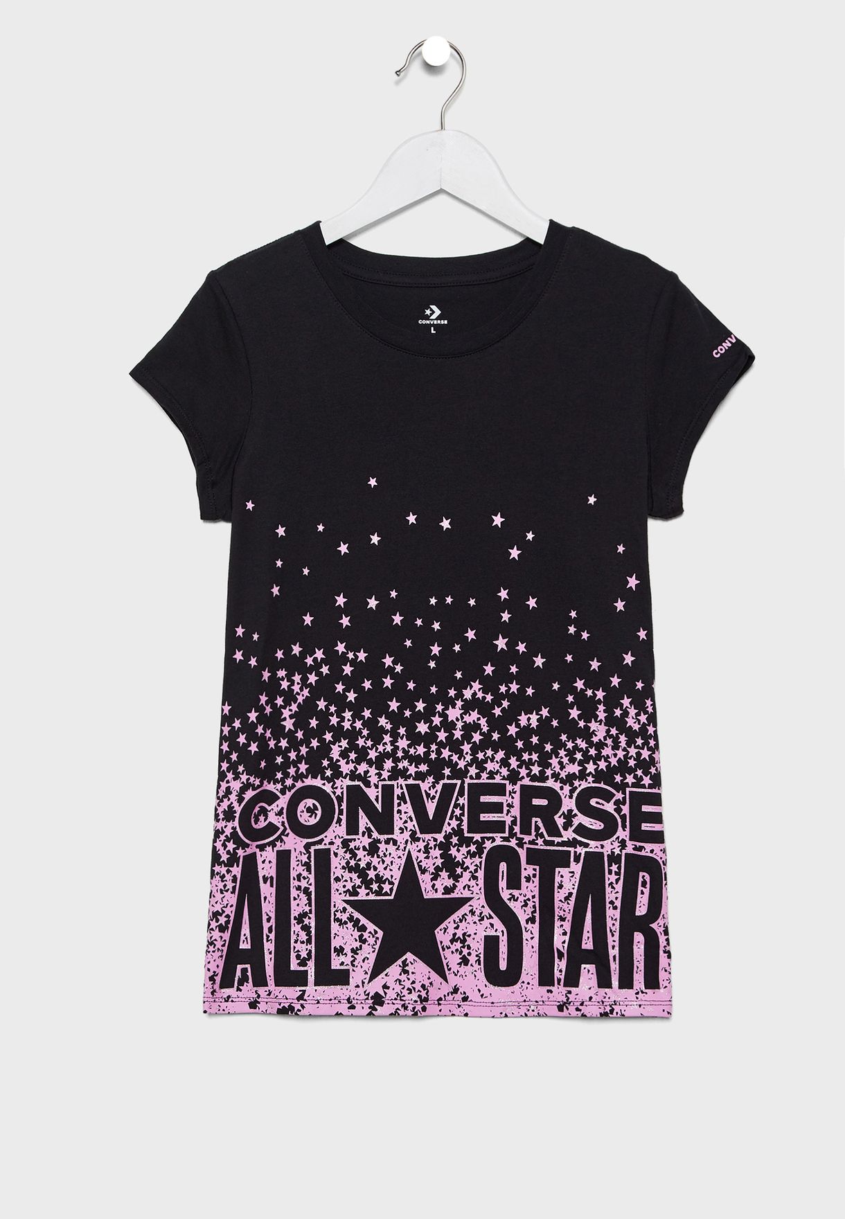 converse t shirt kids black