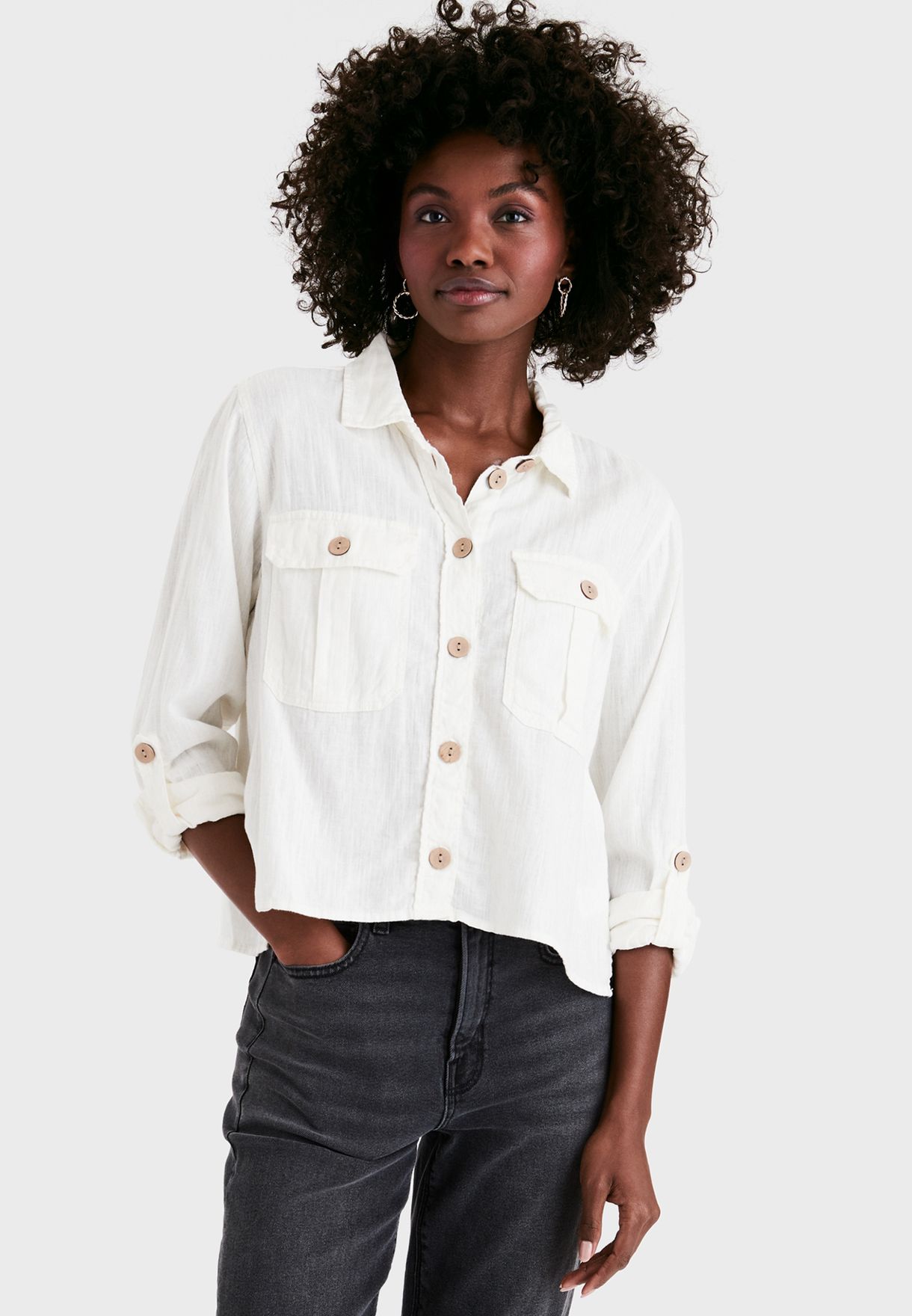 white button down shirt american eagle