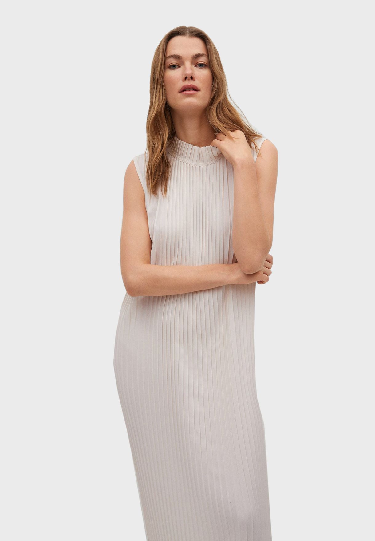 pleated midi dress mango