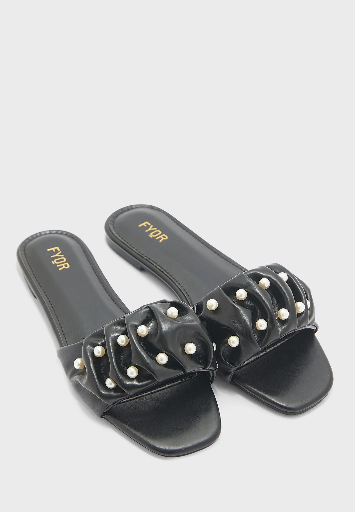 One Strap Pearl Flat Sandals