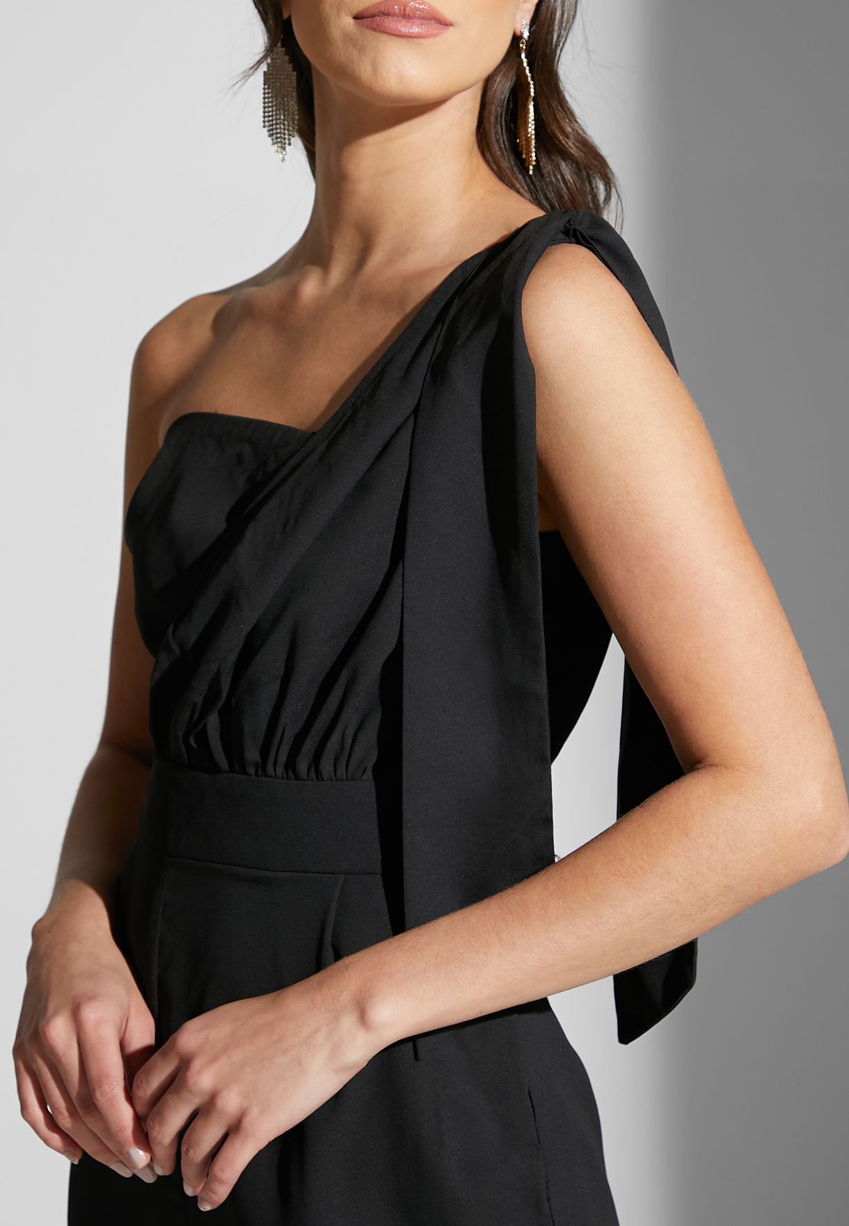 One Shoulder Tie Detail Playsuit