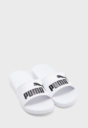 puma white popcat slides