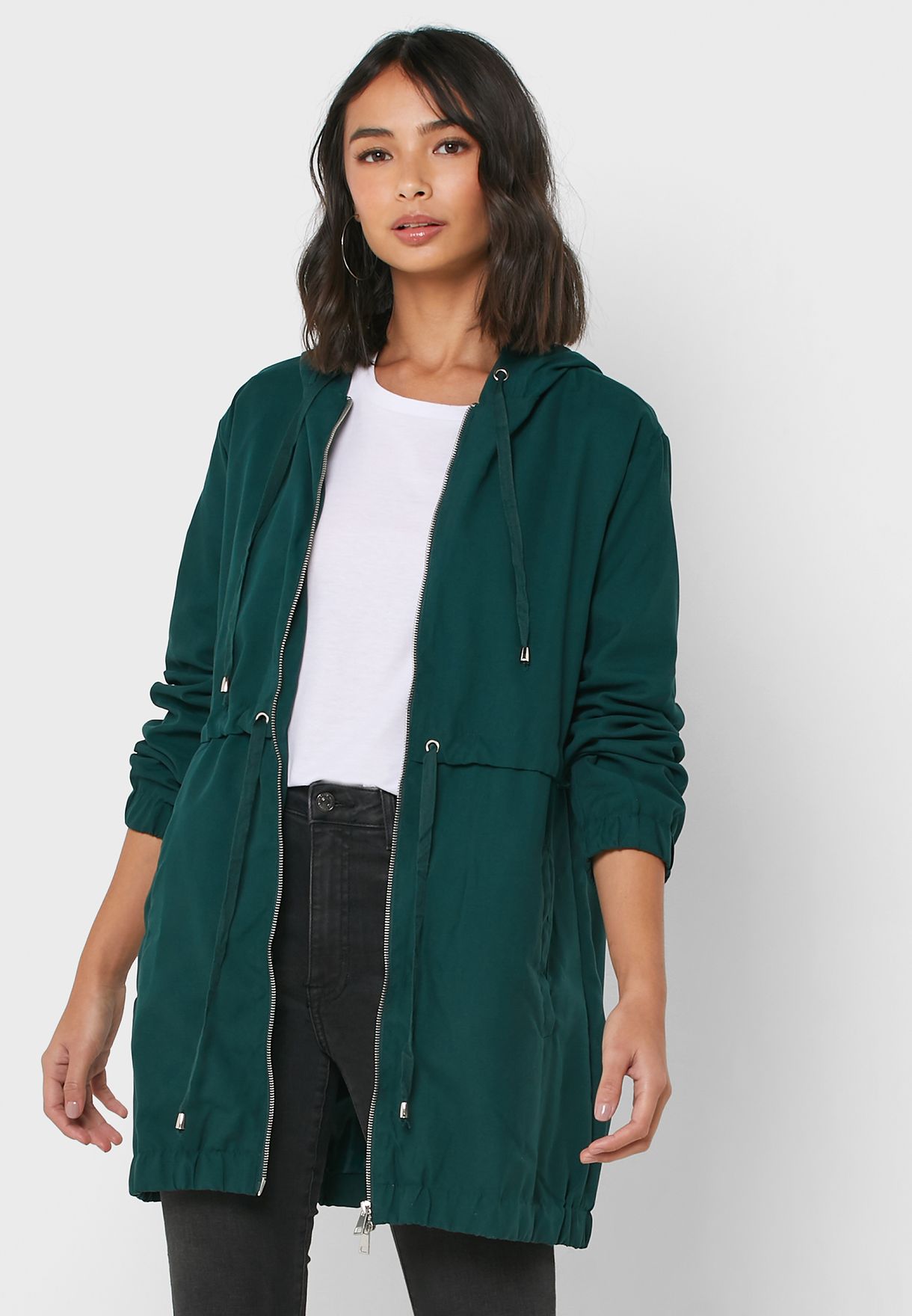 longline hooded jacket women's