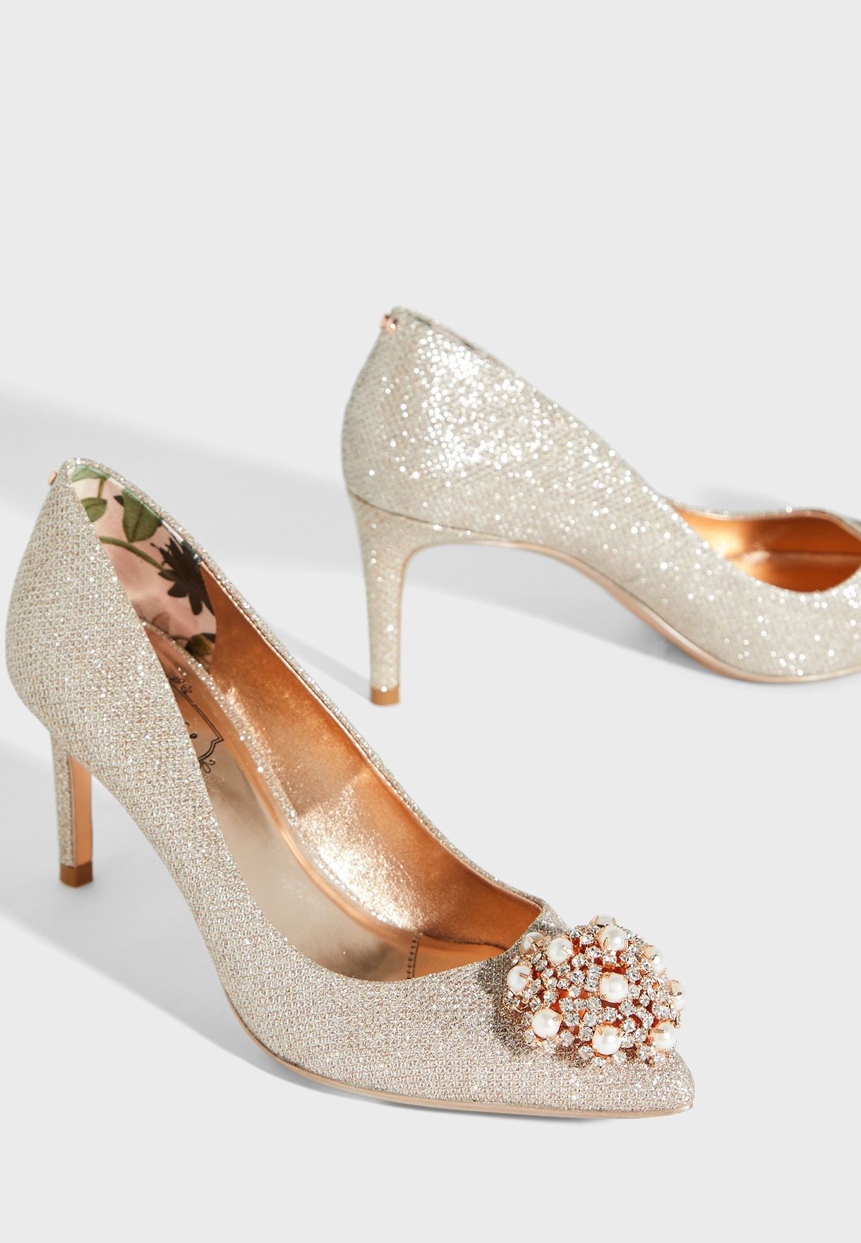 ted baker silver court shoes