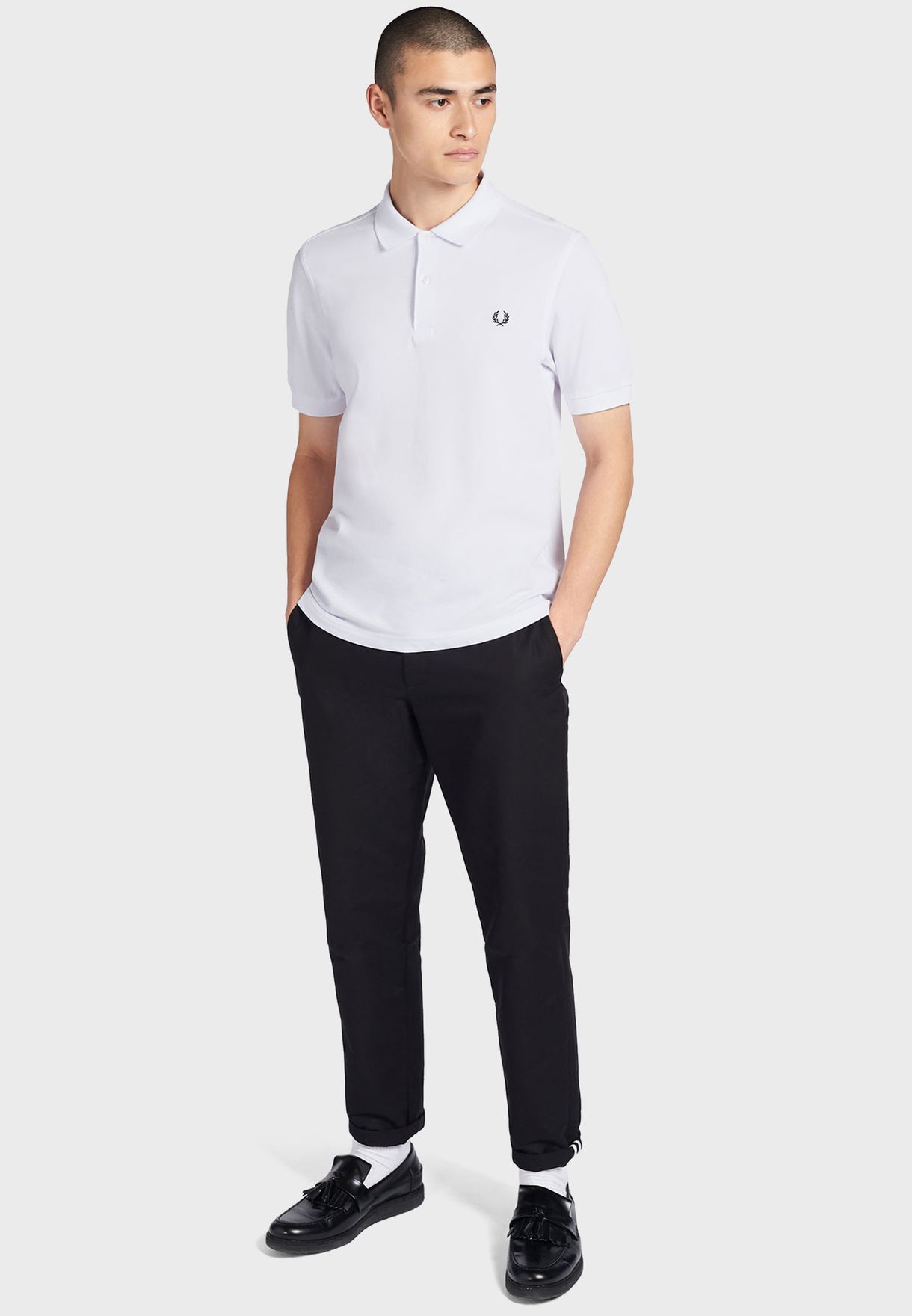 Buy Fred Perry white Essential Polo for Men in Riyadh, Jeddah