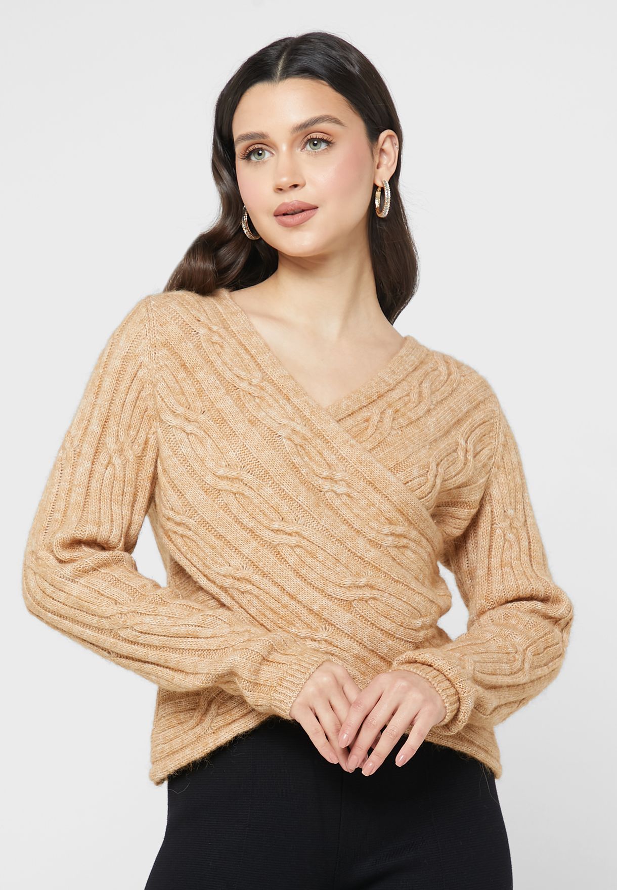 Knitted Wrap Sweater