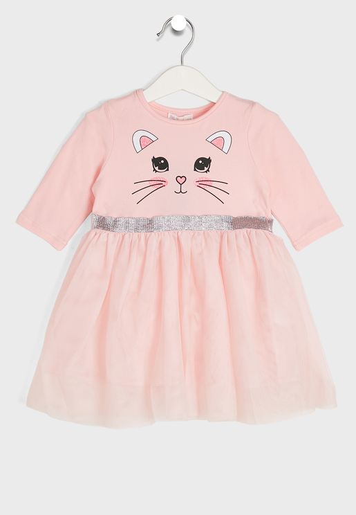 Infant Kitty Print Dress