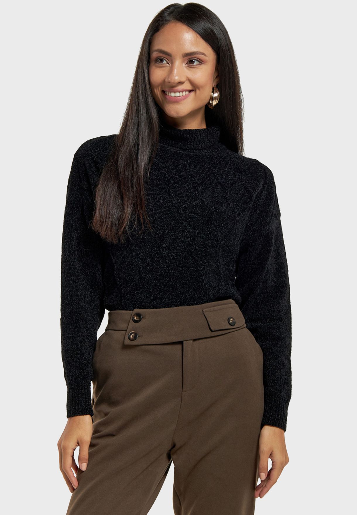 High Neck Knitted Sweater