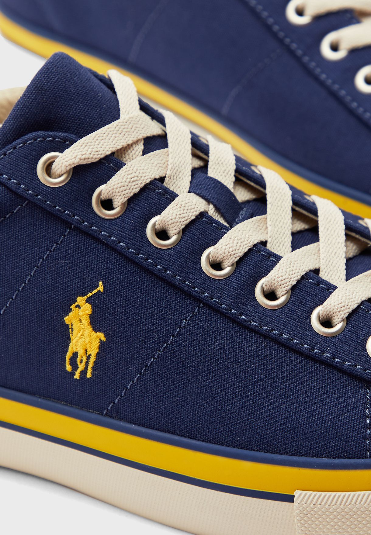 blue and yellow polo shoes