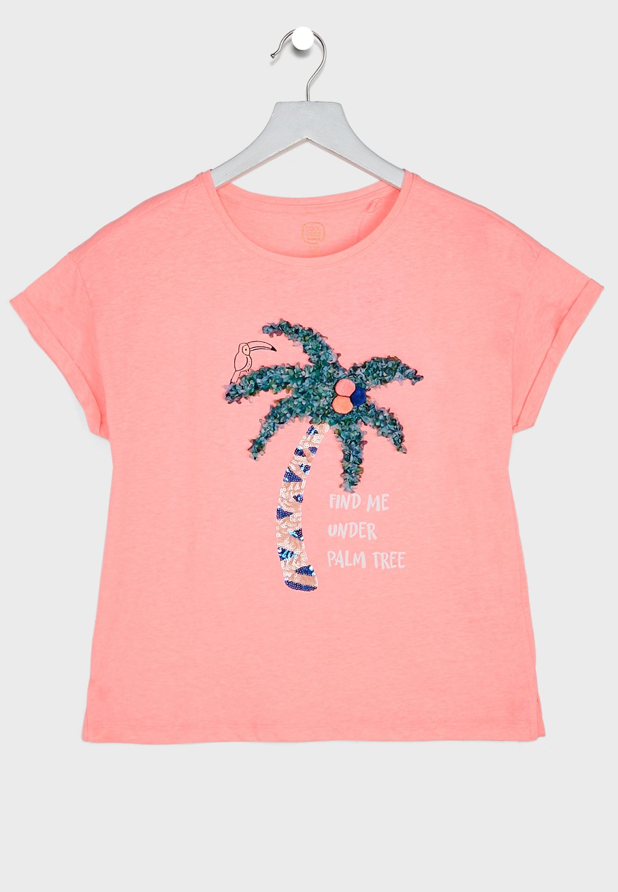Youth Slogan Palm Tree Print T-Shirt