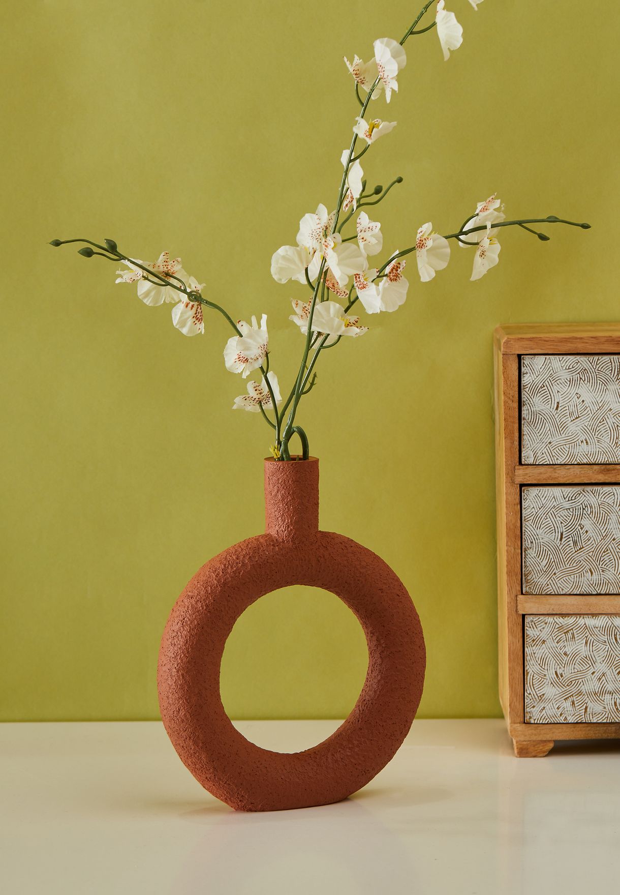 Ring Round Terracotta Vase