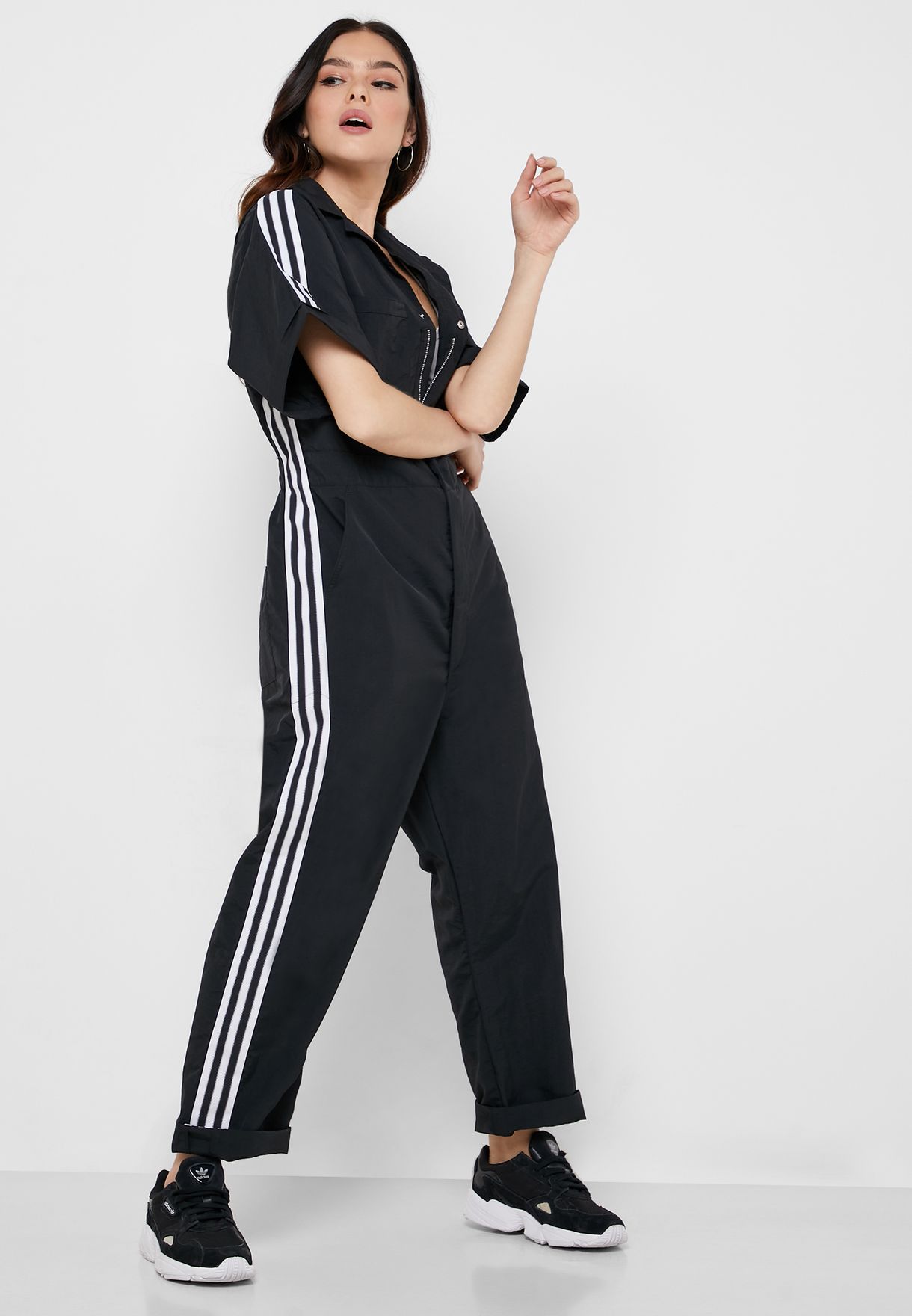 Buy adidas Originals black 3 Stripe Jumpsuit for Women in MENA