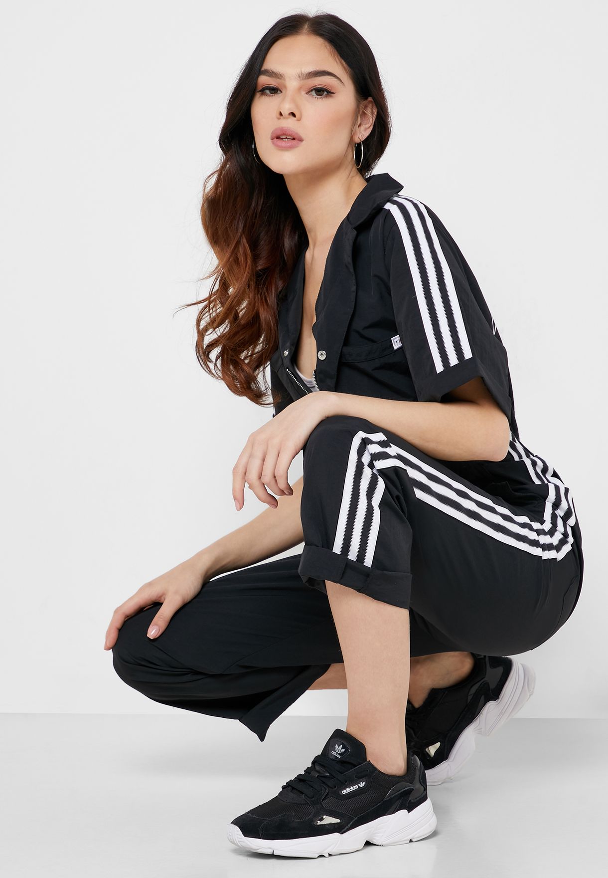 Buy adidas Originals black 3 Stripe Jumpsuit for Women in MENA