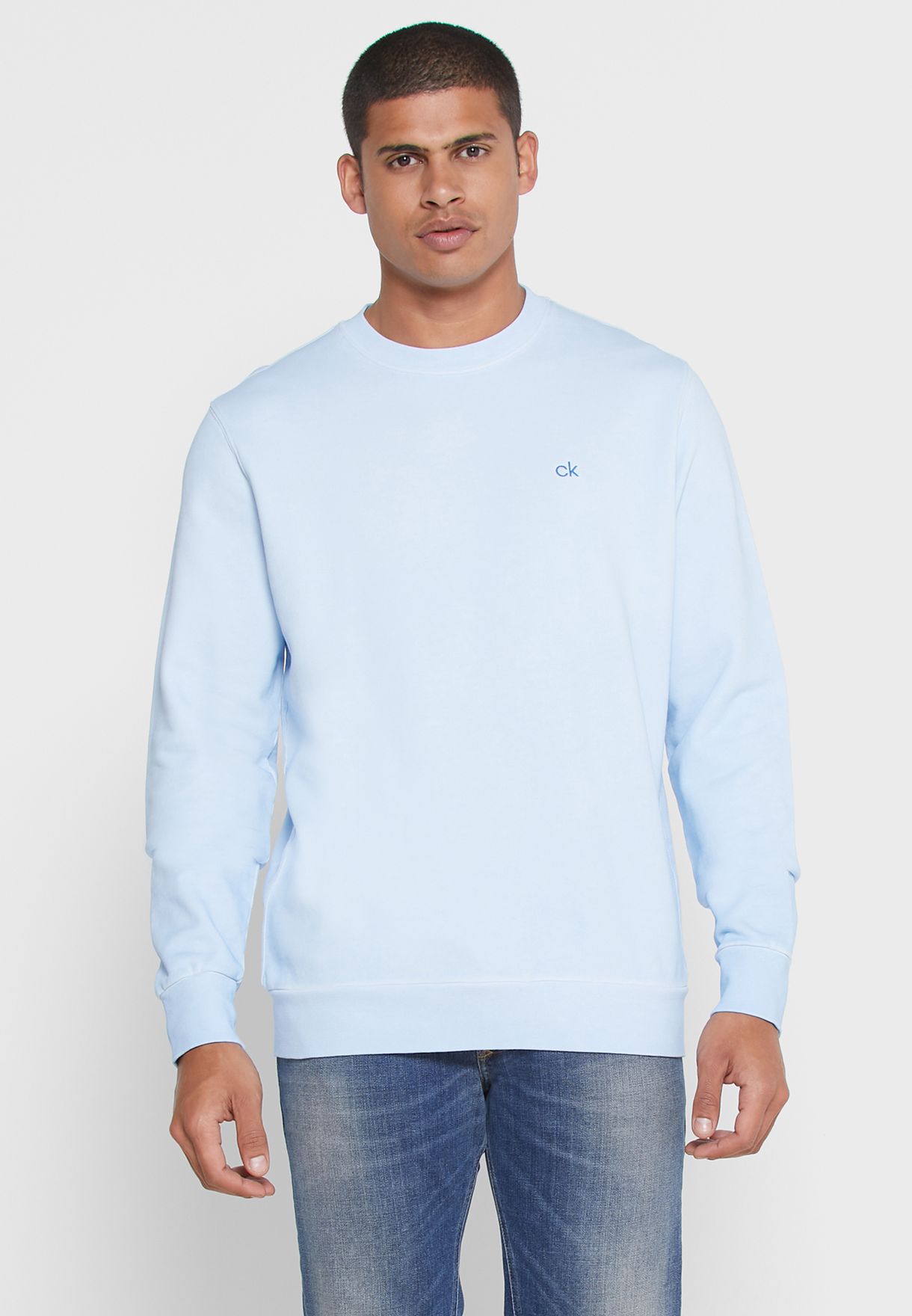 Verwaarlozing naakt hebben zich vergist Buy Calvin Klein blue Essential Logo Sweatshirt for Men in MENA, Worldwide