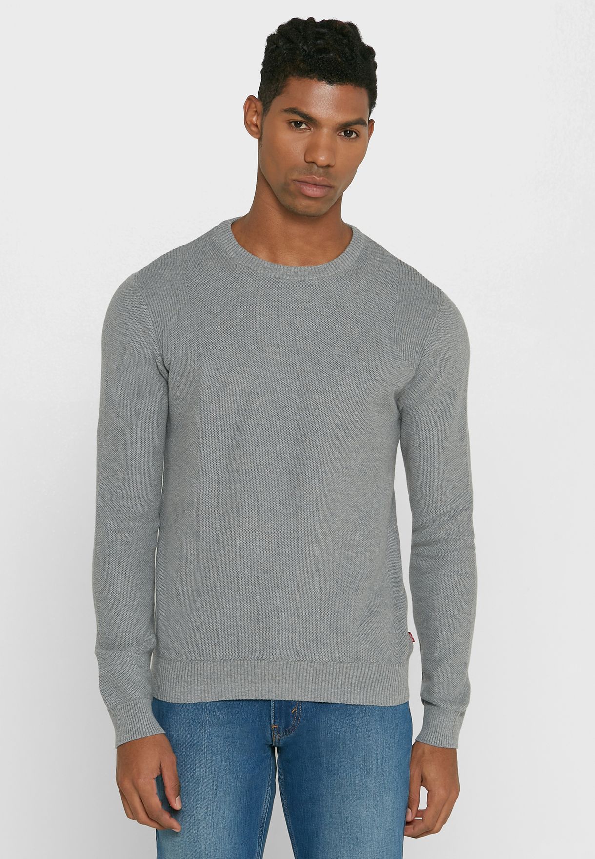 Buy Levis grey Regular Crew Neck Sweater for Men in MENA, Worldwide