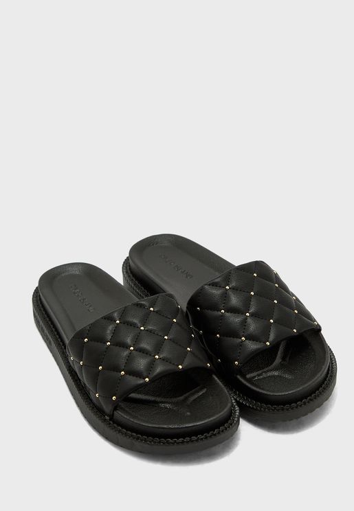 Quilted Studded Sandal