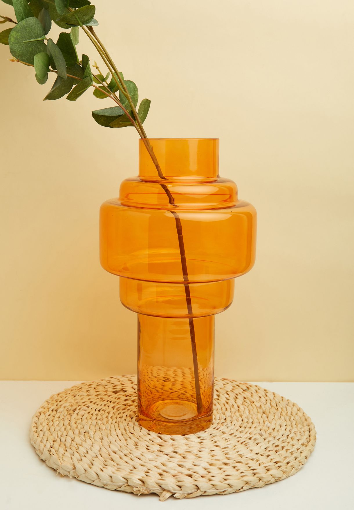Cayden Large Orange Glass Vase