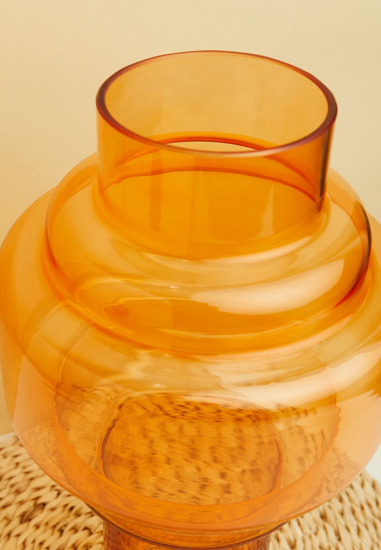 Cayden Large Orange Glass Vase